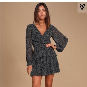Lulus black floral dress